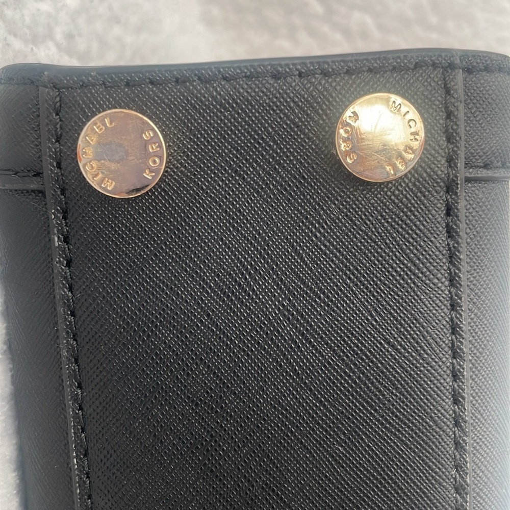 Michael Kors Black And Gold Small Top Handle Purse - Picture 5 of 8